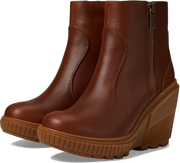 SOREL ONA AVEtm Zip Wedge High Women's Heels Shoes Velvet Tan/Gum 2 : 9.5 B - Medium, Leather