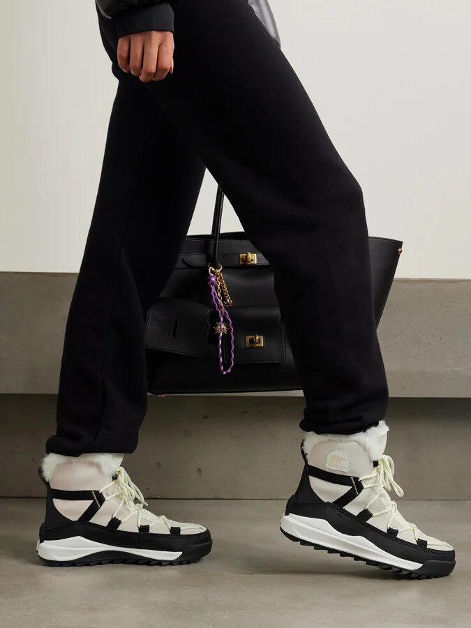 Sorel - Ona Rmx Glacy Faux Fur, Canvas And Leather-trimmed Suede Snow Boots - Cream - Image 2