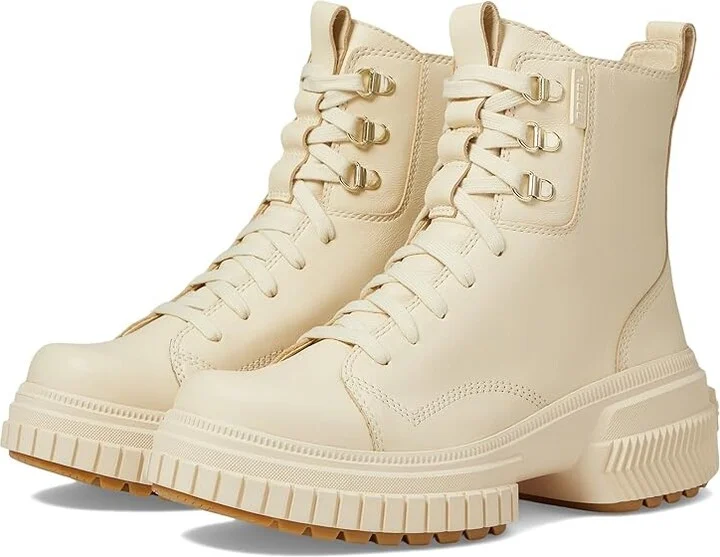SOREL ONAtm AVE Boot Lace Waterproof Women's Boots Honey White/Sea Salt : 9.5 B - Medium, Leather