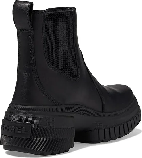 SOREL ONAtm AVE Chelsea Boot Waterproof Women's Boots Black/Black : 8 B - Medium, Leather - Image 4