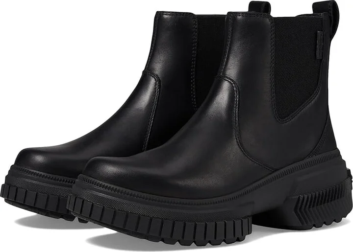SOREL ONAtm AVE Chelsea Boot Waterproof Women's Boots Black/Black : 8 B - Medium, Leather
