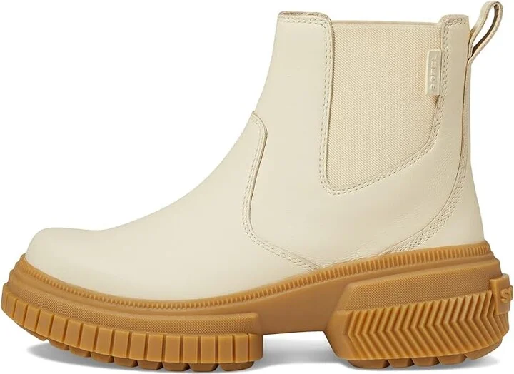 SOREL ONAtm AVE Chelsea Boot Waterproof Women's Boots Honey White/Gum 16 : 6.5 B - Medium, Leather - Image 5
