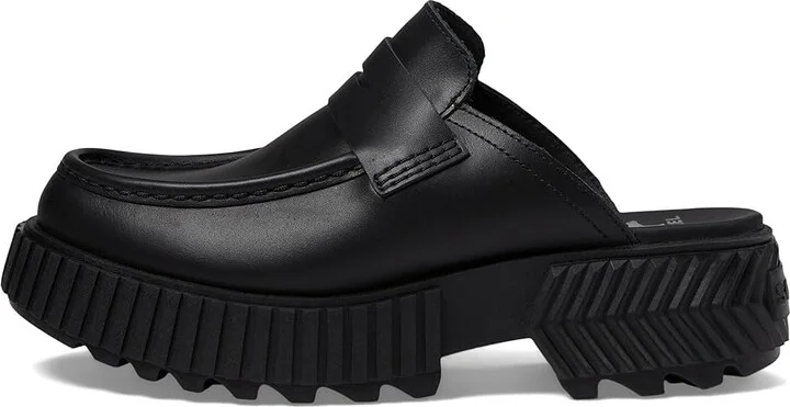 SOREL ONAtm AVE Loafer High Women's Heels Black/Jet : 8 B - Medium, Leather - Image 6