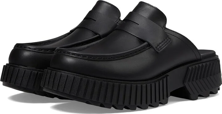 SOREL ONAtm AVE Loafer High Women's Heels Black/Jet : 8 B - Medium, Leather
