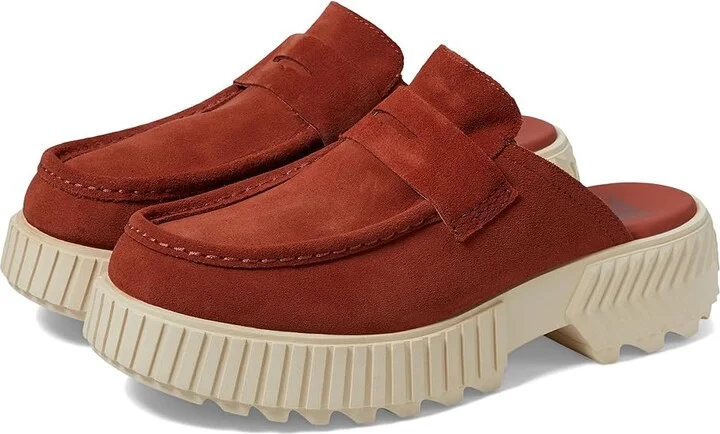 SOREL ONAtm AVE Loafer High Women's Heels Sanguine/Bleached Ceramic : 8.5 B - Medium, Leather
