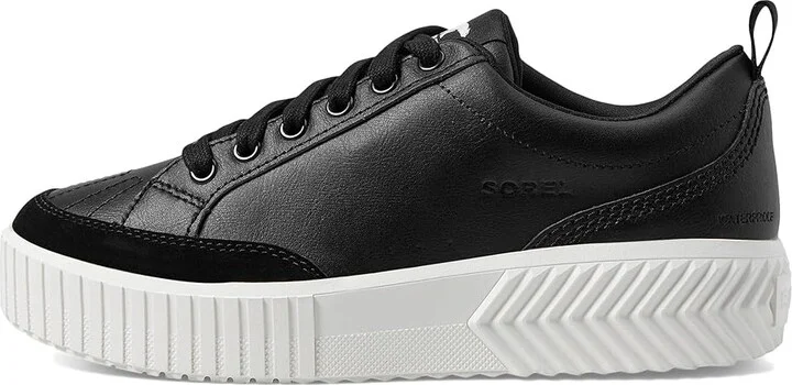 SOREL ONAtm AVE Low Sneaker Women's Shoes Black/Sea Salt : 6.5 B - Medium, Leather - Image 6