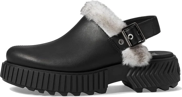 SOREL ONAtm AVE Mule Women's Slippers Black/Sea Salt : 8 B - Medium, Faux Fur/Leather - Image 5