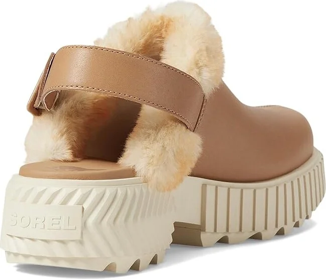 SOREL ONAtm AVE Mule Women's Slippers Tawny Buff/Bleached Ceramic : 9 B - Medium, Faux Fur/Leather - Image 4