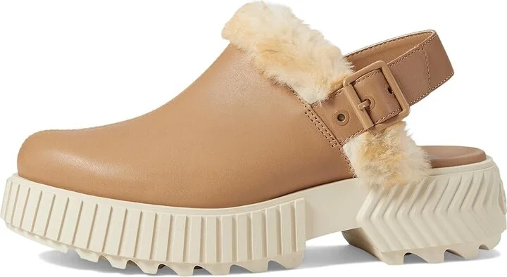SOREL ONAtm AVE Mule Women's Slippers Tawny Buff/Bleached Ceramic : 9 B - Medium, Faux Fur/Leather - Image 5