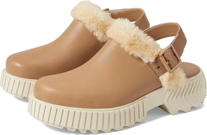 SOREL ONAtm AVE Mule Women's Slippers Tawny Buff/Bleached Ceramic : 9 B - Medium, Faux Fur/Leather