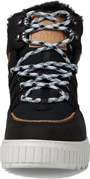 SOREL ONAtm AVE Trek Boot Waterproof Women's Snow Shoes Black/Sea Salt : 6 B - Medium, Leather/Suede - Image 2