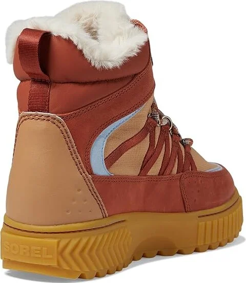 SOREL ONAtm AVE Trek Boot Waterproof Women's Snow Shoes Sanguine/Arctic Seas : 7 B - Medium, Leather/Suede - Image 4