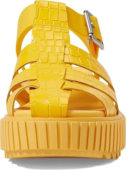 SOREL ONAtm Streetworks Fisherman Mid Sandal Women's Shoes Yellow Ray/Pilsner : 7.5 B - Medium, Leather - Image 2