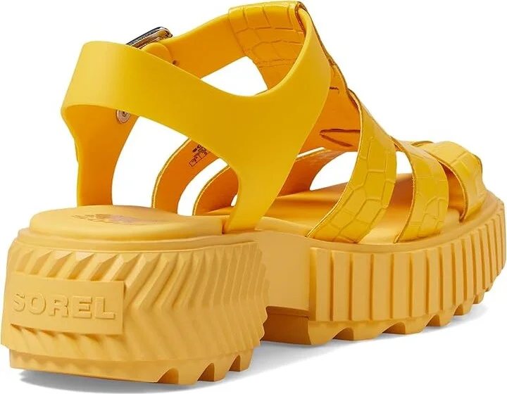 SOREL ONAtm Streetworks Fisherman Mid Sandal Women's Shoes Yellow Ray/Pilsner : 7.5 B - Medium, Leather - Image 4