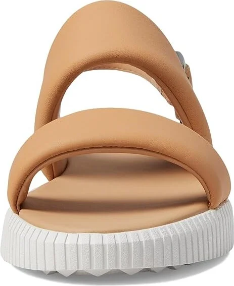 SOREL ONAtm Streetworks Go-To Flat Sandal Women's Shoes Honest Beige/Sea Salt : 7.5 B - Medium, Leather - Image 2