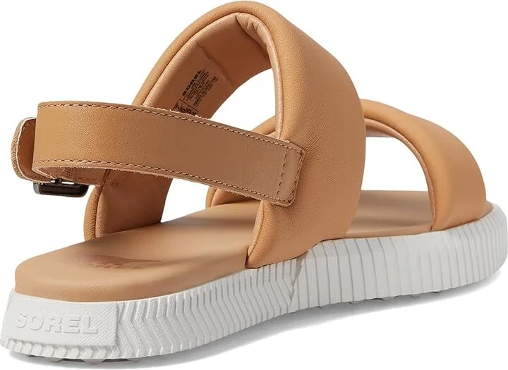 SOREL ONAtm Streetworks Go-To Flat Sandal Women's Shoes Honest Beige/Sea Salt : 7.5 B - Medium, Leather - Image 4