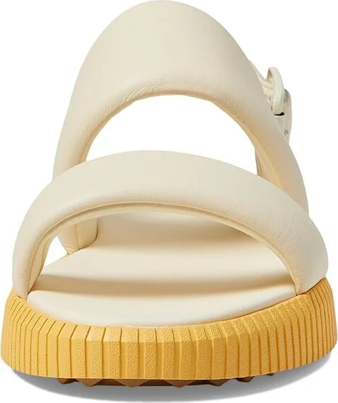 SOREL ONAtm Streetworks Go-To Flat Sandal Women's Shoes Honey White/Yellow Ray : 10 B - Medium, Leather - Image 2