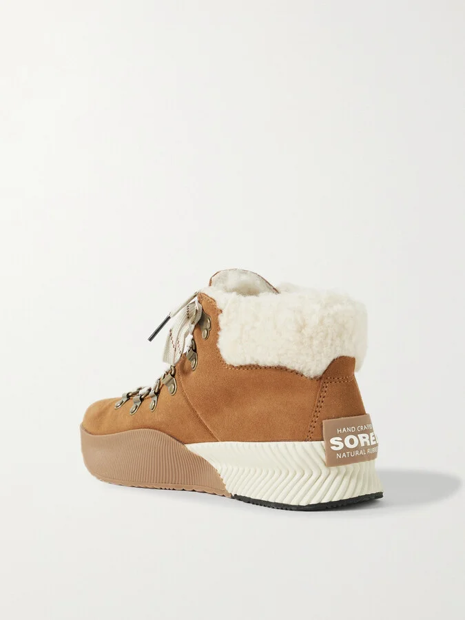 Sorel - Out 'n About Iii Conquest Faux Shearling-lined Suede Ankle Boots - Brown - Image 3