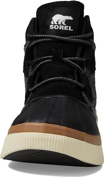 SOREL Out N Abouttm IV Classic Waterproof Women's Rain Boots Black/Chalk : 8.5 B - Medium, Leather/Suede - Image 2