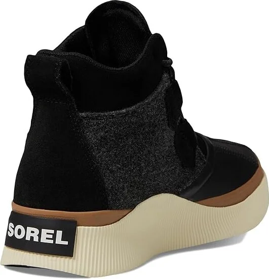 SOREL Out N Abouttm IV Classic Waterproof Women's Rain Boots Black/Chalk : 8.5 B - Medium, Leather/Suede - Image 4