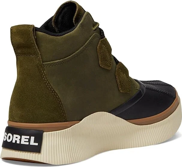 SOREL Out N Abouttm IV Classic Waterproof Women's Rain Boots Utility Green/Black : 10.5 B - Medium, Leather/Suede - Image 4