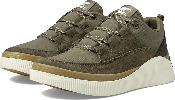 SOREL Out N Abouttm IV Low Sneaker Waterproof Women's Shoes Stone Green/Chalk : 6 B - Medium, Synthetic