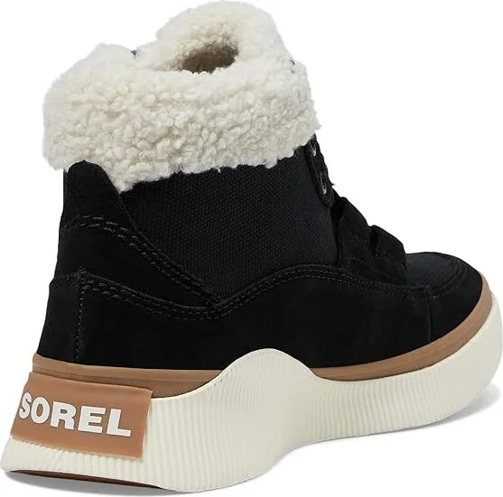SOREL Out N Abouttm IV Mid Sneaker Waterproof Women's Shoes Black/Sea Salt : 6 B - Medium, Canvas/Suede - Image 4