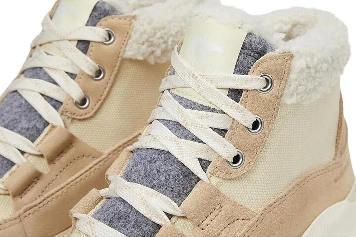 SOREL Out N Abouttm IV Mid Sneaker Waterproof Women's Shoes Honey White/Ceramic : 5.5 B - Medium, Canvas/Suede - Image 6
