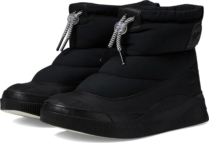 SOREL Out N Abouttm IV Puffy Waterproof Women's Snow Shoes Black/Chalk : 10 B - Medium