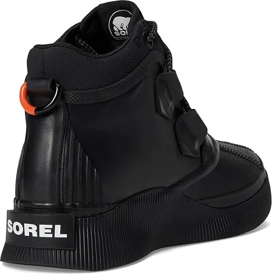 SOREL Out N Abouttm IV Splashy WP Women's Rain Boots Black/Sea Salt : 5.5 B - Medium, Rubber - Image 4