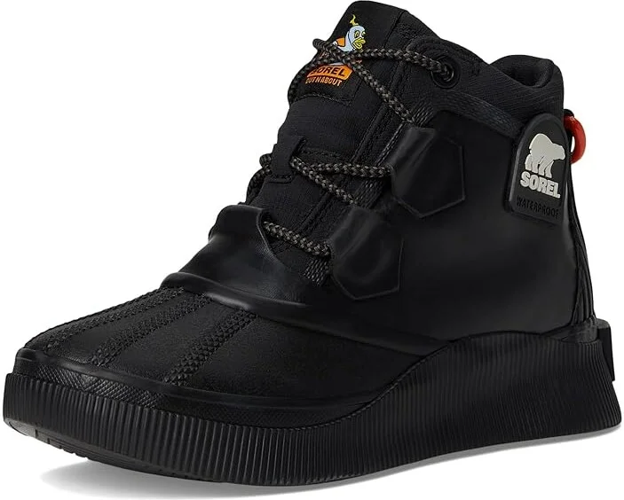 SOREL Out N Abouttm IV Splashy WP Women's Rain Boots Black/Sea Salt : 5.5 B - Medium, Rubber - Image 5