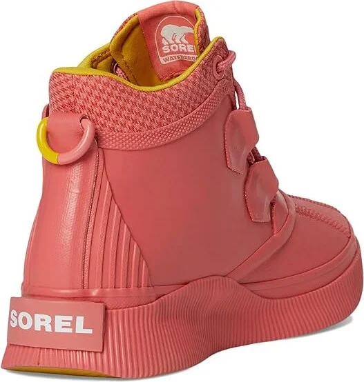 SOREL Out N Abouttm IV Splashy WP Women's Rain Boots Coral Blossom/Sea Salt : 10 B - Medium, Rubber - Image 4