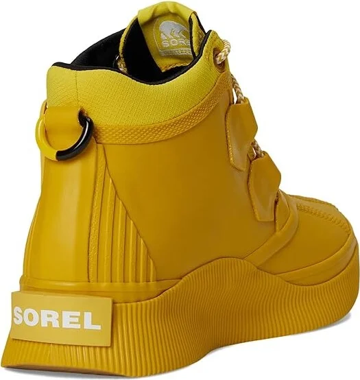 SOREL Out N Abouttm IV Splashy WP Women's Rain Boots Gold Leaf/Black : 6 B - Medium, Rubber - Image 4