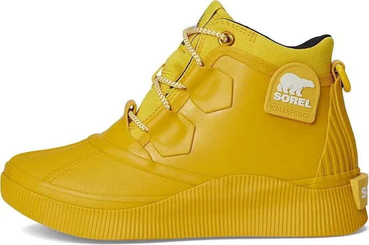 SOREL Out N Abouttm IV Splashy WP Women's Rain Boots Gold Leaf/Black : 6 B - Medium, Rubber - Image 6