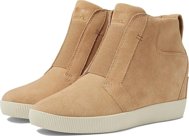 SOREL Out N Abouttm Pull-On Wedge Women's Shoes Canoe/Sea Salt : 10 B - Medium, Leather/Textile