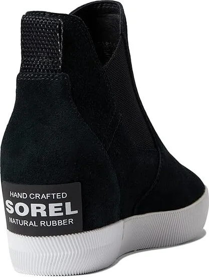 SOREL Out N Abouttm Slip-On Wedge II Women's Shoes Black/White : 7.5 B - Medium, Textile/Leather - Image 4