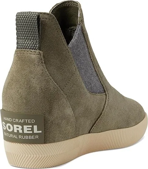 SOREL Out N Abouttm Slip-On Wedge II Women's Shoes Stone Green/Bleached Ceramic : 10 B - Medium, Textile/Leather - Image 4