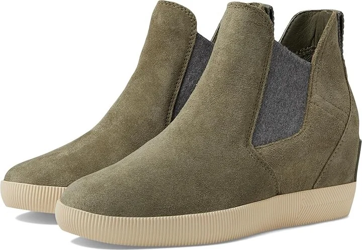 SOREL Out N Abouttm Slip-On Wedge II Women's Shoes Stone Green/Bleached Ceramic : 10 B - Medium, Textile/Leather