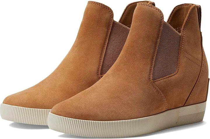 SOREL Out N Abouttm Slip-On Wedge II Women's Shoes Tawny Buff/Chalk : 7 B - Medium, Textile/Leather