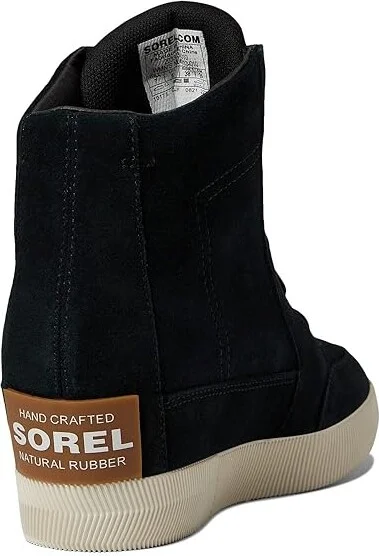 SOREL Out N Abouttm Wedge II Women's Shoes Black/Sea Salt : 9.5 B - Medium, Textile/Leather - Image 4