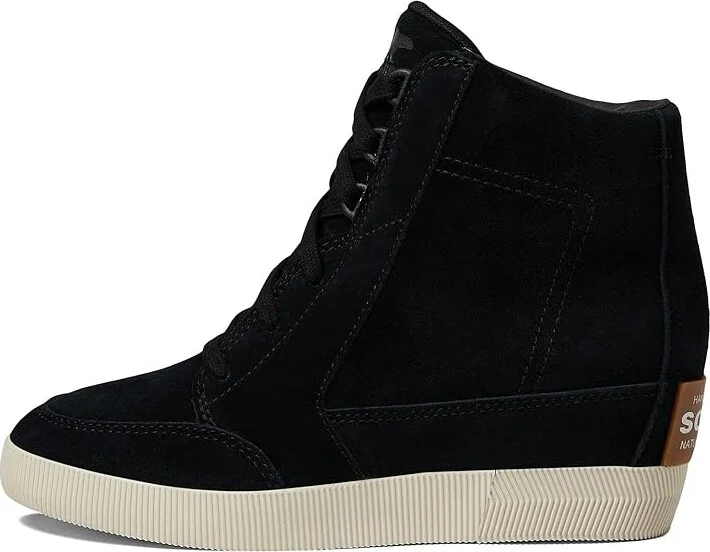 SOREL Out N Abouttm Wedge II Women's Shoes Black/Sea Salt : 9.5 B - Medium, Textile/Leather - Image 5