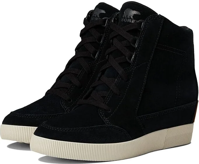 SOREL Out N Abouttm Wedge II Women's Shoes Black/Sea Salt : 9.5 B - Medium, Textile/Leather