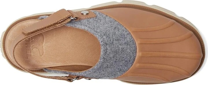 SOREL Rein Cb Clog Slingback Women's Shoes Tawny Buff/Bleached Ceramic : 5 B - Medium, Felt/Leather - Image 2