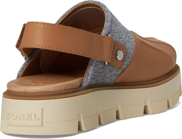 SOREL Rein Cb Clog Slingback Women's Shoes Tawny Buff/Bleached Ceramic : 5 B - Medium, Felt/Leather - Image 4