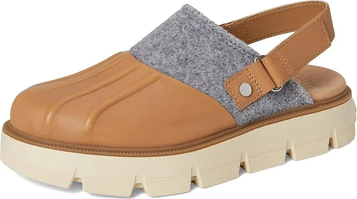 SOREL Rein Cb Clog Slingback Women's Shoes Tawny Buff/Bleached Ceramic : 5 B - Medium, Felt/Leather - Image 5
