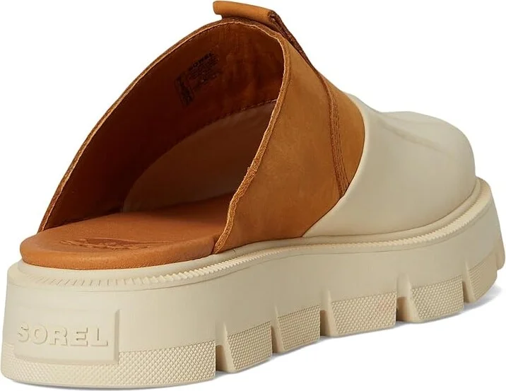 SOREL Rein Cbtm Clog Women's Slippers Bleached Ceramic/Canyon Gold : 7.5 B - Medium, Leather - Image 4