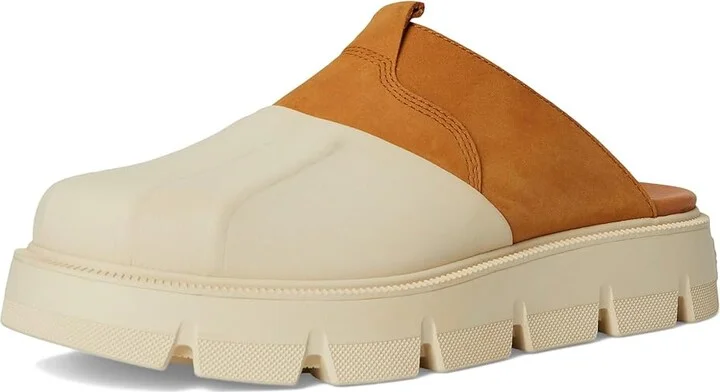 SOREL Rein Cbtm Clog Women's Slippers Bleached Ceramic/Canyon Gold : 7.5 B - Medium, Leather - Image 5