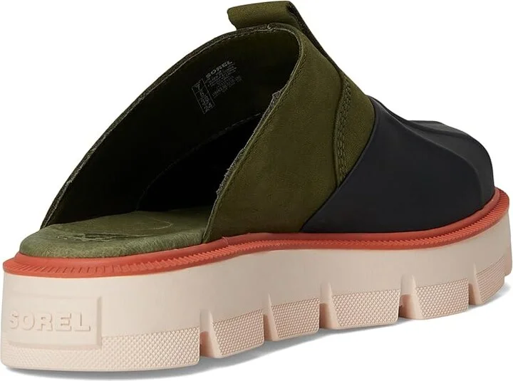 SOREL Rein Cbtm Clog Women's Slippers Utility Green/Pearlescent : 10.5 B - Medium, Leather - Image 4