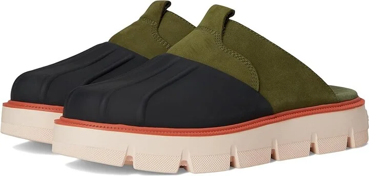 SOREL Rein Cbtm Clog Women's Slippers Utility Green/Pearlescent : 10.5 B - Medium, Leather