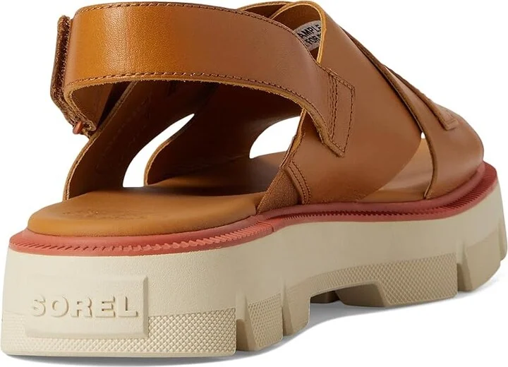 SOREL Rein CBtm Crisscross Sandals Women's Sandals Canyon Gold/Bleached Ceramic : 9.5 B - Medium, Leather - Image 4